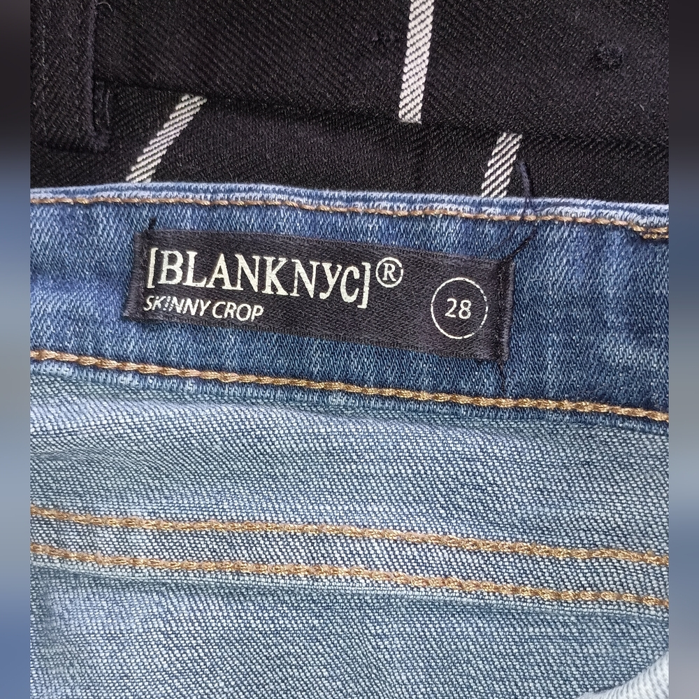 BlankNYC skinny cropped patchwork jeans